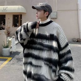 Men's Sweaters Lattice Korean Fashion Sweater Men Interior Harajuku Men's Cloes Winter Oversize Wool and Mixes Knit Women's Print Luxury J230901