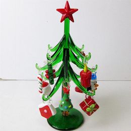 Handmade Murano glass crafts Christmas tree Figurines ornaments home decor simulation Christmas tree with 12 pendant accessories 2332L