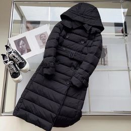 Womens Black Puffer Jacket Down Coat Winter Parka Long Coats Windbreaker Outdoor Thick Quality Windproof Warmth Waist Outerwear Suitable For Extreme Cold Areas 506