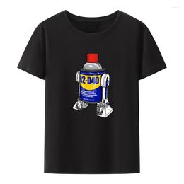 Men's T Shirts Spray Robot Funny Print T-shirt O-neck Novelty Camiseta Hombre Pattern Hipster Leisure Comfortable Camisetas Breathable Tops