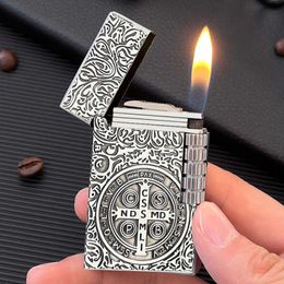 Vintage Metal Constantine No Gas Lighters Clear Ping Sound Compact Butane Jet Cigarette Lighter Antique Collection Men's LIGHTER TN7T