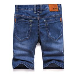 Brand Mens Summer Stretch Thin quality Denim Jeans male Short Men blue Denim Jean Shorts Pants big Size 40 42 210622236Z
