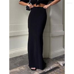 Skirts Fashion For Women Black Long High Waist Slim Seamless Elegant Ladies Gown Casual Summer 2023 Female Maxi