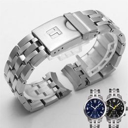 shengmeirui PRC200 T055417 T055430 T055410 Watchband Watch Parts male strip Solid Stainless steel bracelet strap LJ201124209Y