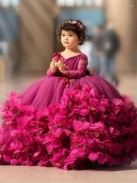 Girl Dresses Flower Dress Children Wedding Bridemaid Kids Pink Tutu Sequin Gowns Boutique Party Wear Elegant Frocks