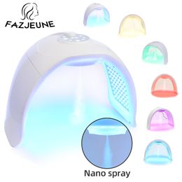Face Massager Nano Spray 7color LED Light Moisture Spectrometer Moisturising Acne Beauty Potherapy Machine Body PDT Lamp 230831