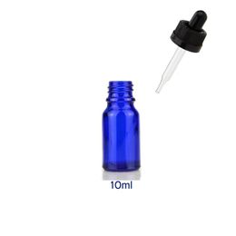 Perfume Bottle 768Pcs/Lot 10Ml Empty Blue Glass Dropper Vials Liquid Reagent Pipette With Eye For Essential Oil Drop Delivery Health Dh5Y7