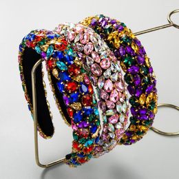 Hair Clips Shiny Full Rhinestone Headbands Sparkly Hoop Crystal Beaded Hairbands Padded Head Women Accessories3338