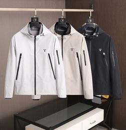 Spring fall new mens jacket fashion zipper pocket splice design casual windbreaker high quality luxury brand designer jacket