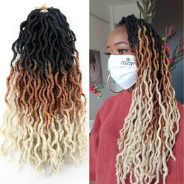 Gypsy Locs Crochet Faux Locs 18 Inch Ombre Curly Wavy Twist Braiding Hair Extensions Dreadlocks Hair Synthetic Braids