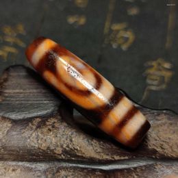 Loose Gemstones Tibet Natural Agate Dzi Beads Orange Weathered 2-Eye Tianzhu Men's And Women's Necklace Pendant DIY Accessories