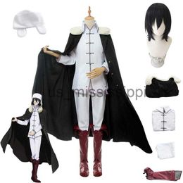 Cosplay Wigs Anime Bungo Stray Dogs Dead Apple Fyodor D Dostoyevsky Cosplay Costume Wig Hat Suit Shoe Cover x0901