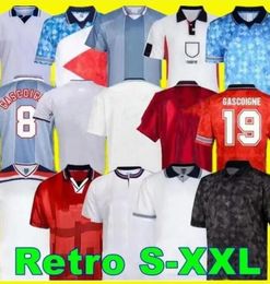 Retro classic English SHEARER soccer jerseys 1990 1992 1994 1998 2002 World cup BLACKOUT Mash 1980 1982 Vintage 1996 OWEN GERRARDGASCOIGNE football shirt