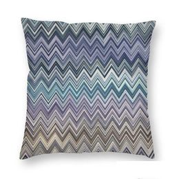 Cushion/Decorative Pillow Bohemian Cushion Er Print Zigzag Mticolor Floor Case For Car Custom Pillowcase Home Decoration Sofa C Drop D Dhbsv