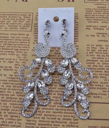 Dangle Earrings Trendy Peacock Crystal Drop For Women Lady Rhinestone Unusual Earring Bridal Brincos Wedding Party Jewelry Gift