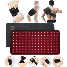 Face Massager est 660nm 850nm Therapy Belt LED Red Light Infrared Body Wrap Massage Pad Beauty Health Waist Shaper Period Pain Relief 230831