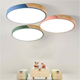 Multicolour Modern Led Ceiling light Super Thin 5cm Solid wood ceiling lamps for living room Bedroom Kitchen Lighting device2046