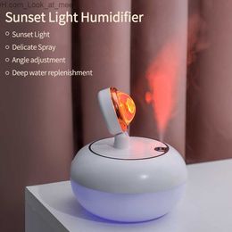 Humidifiers Desktop Home Office Air Humidifier Hydrator Car Air Purifier Mini Projection LED Nightlight Q230901