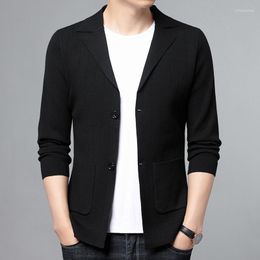 Men's Sweaters 2024 Autumn Winter Fashion Korean Knit Blazer Sweater Cardigan Men Casual Slim Fit Trendy Coats Jacket Mens Clothes