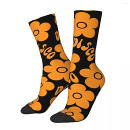 Men's Socks Retro Groovy Disco 70s Halloween Flowers Crazy Unisex Party Harajuku Seamless Printed Crew Sock