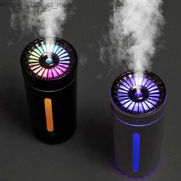 Humidifiers Portable 300ml Ultrasonic Humidifier Wireless Car Air Freshener Mist Maker Fogger With Light Home Aroma Diffuser Dropship Q230901