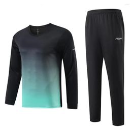 Running Sets Men Women Suit Pants Set Sweatshirt Clothing Long Sleeve T Shirts Sweater Sport Kit Outdoor Workout Soccer Training
