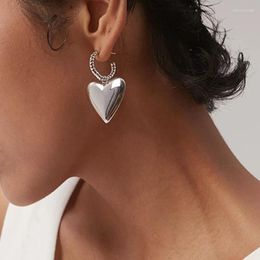 Dangle Earrings Punk Selling Metal Love Heart-shaped Hoop For Women Personality Geometric Minimalist Jewelry