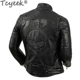Men's Leather Faux Jacket Genuine Mens Cowhide Motorcycle Coat Short Stand Jackets Spring Fall Clothes Liner Detachable 230831