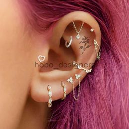 Labret Lip Piercing Jewelry Tragus Rook Helix Lobe Heart Ear Cartilage Piercing Ear Cuff Helix Stainless Steel Septum Chain Ring Earring Piercing Jewelry x0901