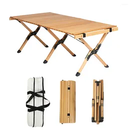 Camp Furniture Duge Outdoor Folding Table Beech Wood Egg Roll Camping Picnic Customizable Ultralight Full Set Of Equipment Supplies
