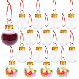 Christmas Decorations 16PC 50ML Bulb Christmas Decoration Ball Water Bottle Booze Filled Christmas Tree Ornaments Juice Bulbs Water Bottle Party Decor 230831