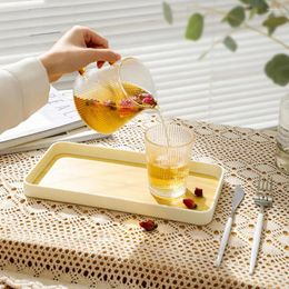 Tea Trays Round Corner Tray Modern Cup Wood Pattern Multi-functional Anti-slip Holder Rack For Heavy Duty