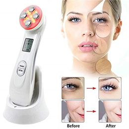 Face Massager EMS RF Radio Frequency Beauty Light Skin Colours Pon Lamp Treatment Led Lifting Tighten Mask Anti Wrinkle Microcurrent 230831