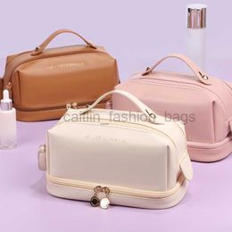 Totes Large travel makeup bag women's Pu leather Organiser portable storage girl gift designer bag caitlin_fashion_ bags