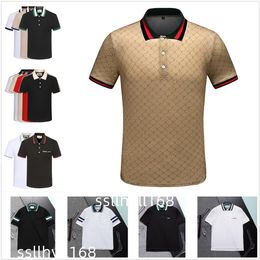 Designer Men's Tee New cotton crease resistant breathable T-shirt lapel commercial fashion casual print high-end POLO short s2982