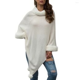 Women's Tanks Women Solid Irregular Hairball Cloak Loose Shawl Cardigan Cover Up Sweater Coat Top Fashion Blouse 2023 T Shirt For