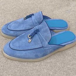 Slippers Summer Walk In 2023 LP Classic Style Large Flat Bottom Comfortable Sheepskin Material Men's And Women's Slip-on Shoe