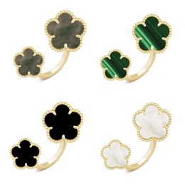 Wedding Rings Fourleaf Clover Ring 5 Leaf Wreath Brand Open 230831