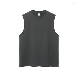 Men's Tank Tops 2023 Spring/Summer Fashion Brand Split Sports Top Blue Ball Canister Loose For Men