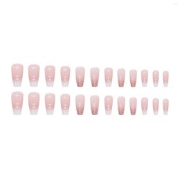 False Nails -length Nail For Girls Gentle Pink Ballerina Artificial Easy To Apply Shopping Dating Travel