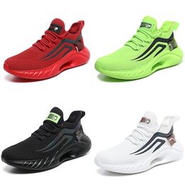 Multi-colored running shoes low top mesh men black white green red trainers outdoor couple sneakers non-slip breathable color4