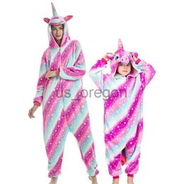 home clothing Unicorn Pyjamas Winter Flannel Onesies For Adult Women Panda Cat Pyjamas Overall Whole Onepiece Animal Pyjama Boys Girls Blanket x0902