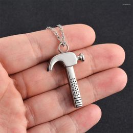 Pendant Necklaces Stainless Steel Hammer Cremation Locket Keepsake Urn Ashes Memorial Jewelry Tool Gifts Waterproof