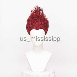 Cosplay Wigs ccutoo Synthetic Hair HUNTERHUNTER Hisoka Cosplay Wig Anime Wigs Auburn Mixed Color Heat Resistant Wig Cap x0901