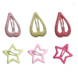 Hair Accessories Y2K Girls Hairclip Child Star/Heart Barrettes Side Snap Clip For Thin