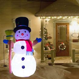 Christmas Decorations 1 2m Led Illuminated Inflatable Snowman Air Night Lamp Decoration Giant Santa Claus With Crutch Xmas Props D263b