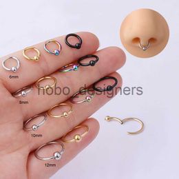 Labret Lip Piercing Jewelry 1pcs 16g x 6/8/10/12mm Stainless Steel Ball Hinged Segment Clicker Hoop Septum Ring Nose Earring Body Piercing Jewelry x0901