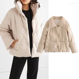 Women's Trench Coats 2023 Winter Woman Imitation Leather Cotton Jacket Female Overcoat Ultra Light Warm Oversize Button