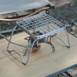 Tools Grill Stand Outdoor Camping Stainless Steel Burner Bracket Portable Foldable Mini Gas Stove Accessories Charcoal