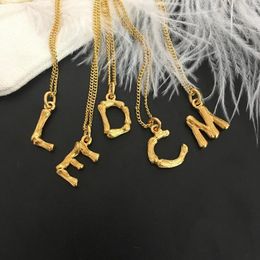 Pendant Necklaces 2023 Famous Designer Brand 18K Gold Plated Brass Classic Letter Small Necklace Women Top Quality Luxury Jewellery Trend